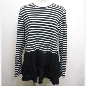 Brand New With Tags ZARA Striped Long Sleeve Peplum Top Size L